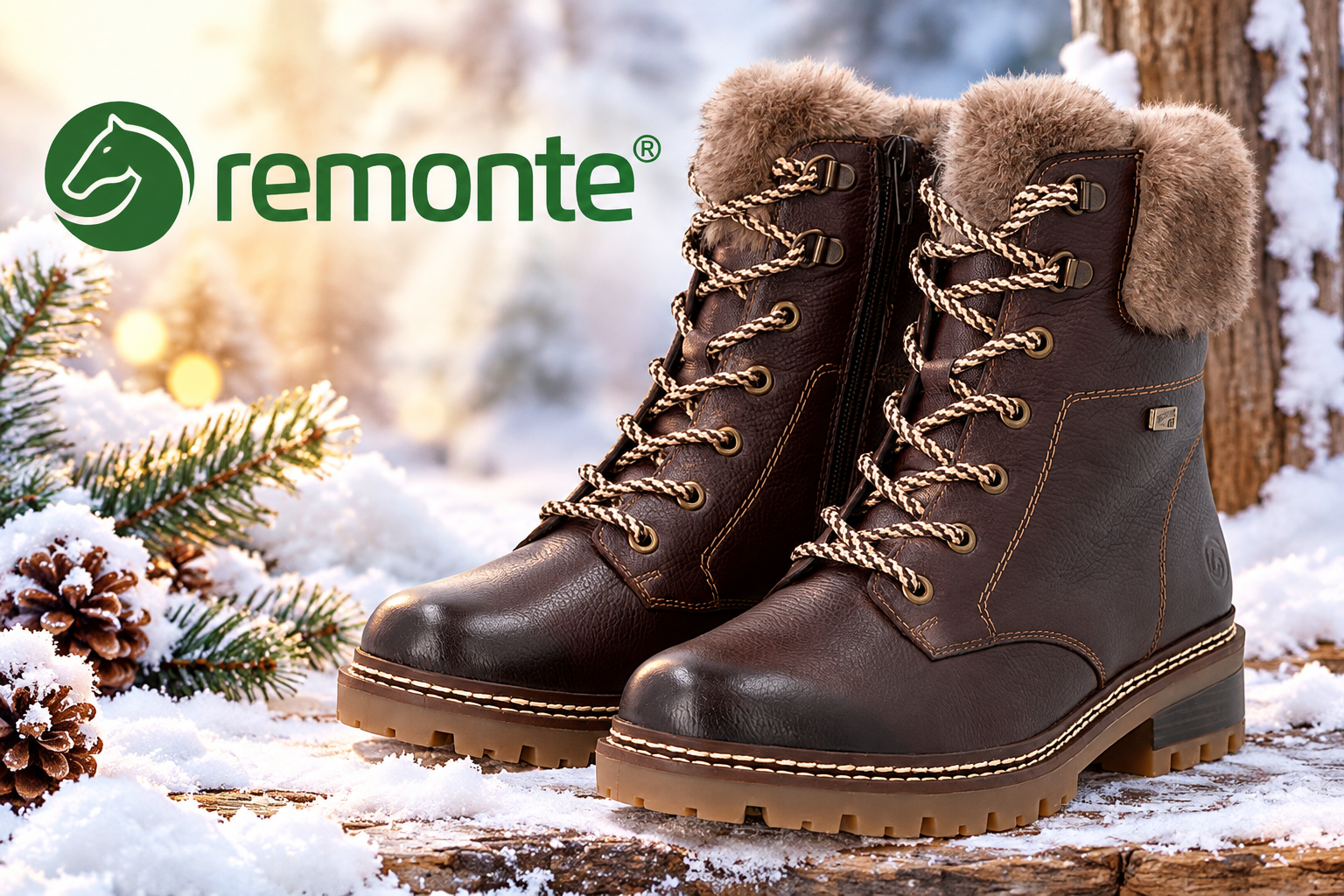 Bottes Remonte dans un écrin hivernal